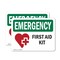 Signmission First Aid Kit With Symbol, 24 in W x Rectangle, Vinyl Decal OS-2PACK-EM-D-1824-L-10377 - alternate 1